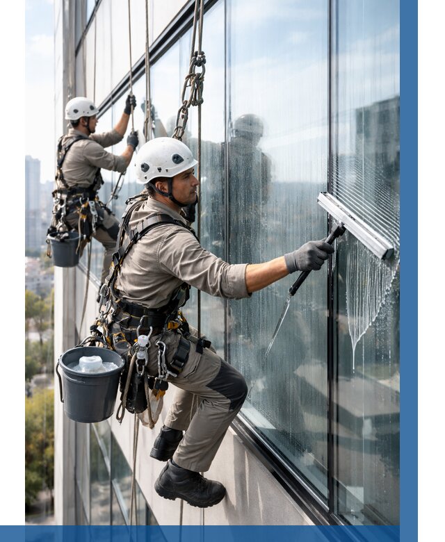 Мойка окон альпинистами в Борзе от 4635 р. | ВЫСОТНИК-Бря