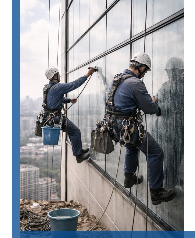 Профессиональная мойка фасадных окон альпинистами в Борзе