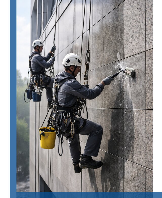 Профессиональная мойка фасада из керамогранита в Борзе