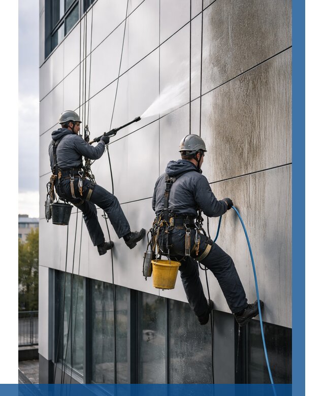 Мойка фасада из композита в Борзе по цене от 309 р. | ВЫСОТНИК-Бря