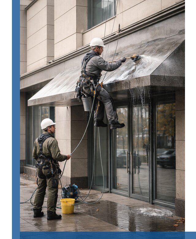 Профессиональная мойка козырьков и навесов в Борзе