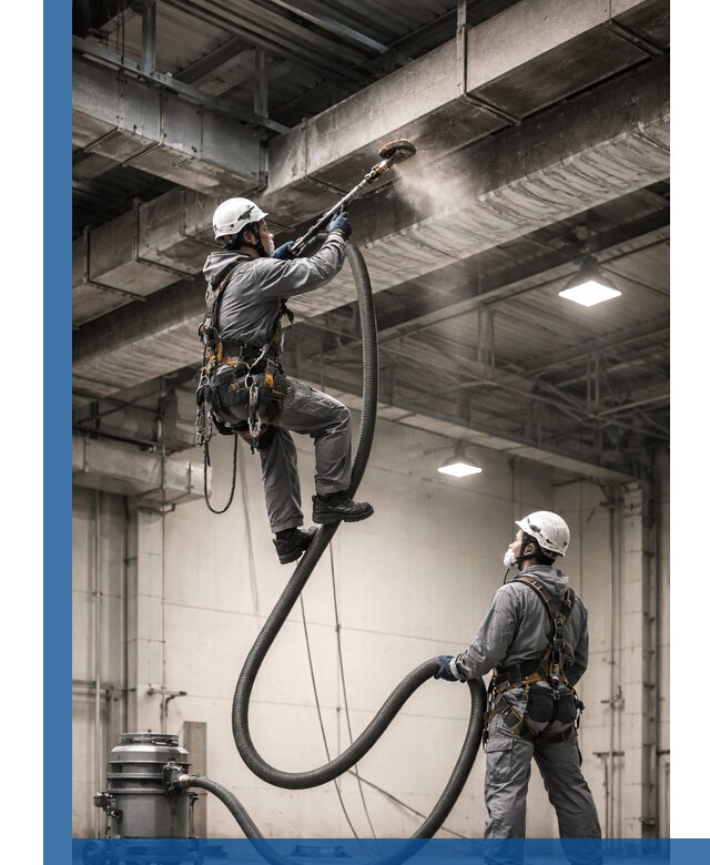 Обеспыливание потолочных конструкций в Борзе промышленным альпинизмом