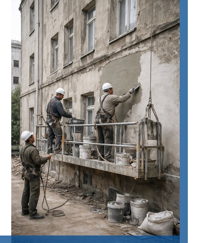 Капитальный ремонт фасада в Борзе от 4326 р. | ВЫСОТНИК-Бря