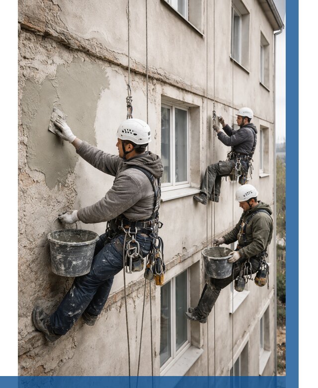 Ремонт штукатурного фасада в Борзе от 773 р. под ключ | ВЫСОТНИК-Бря