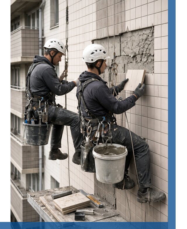 Ремонт облицовки фасада плиткой в Борзе от 1854 р. | ВЫСОТНИК-Бря