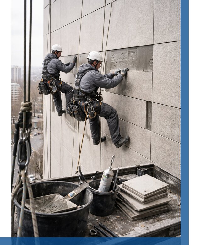 Ремонт фасада из керамогранита в Борзе от 2575 р. | ВЫСОТНИК-Бря