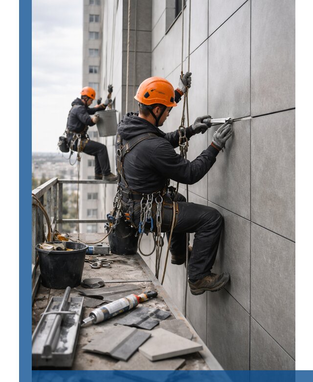 Профессиональный ремонт фасада из керамогранита в Борзе