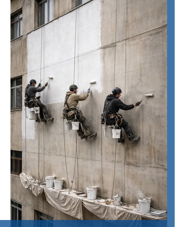 Покраска бетонного фасада в Борзе от 361 р за м2 | ВЫСОТНИК-Бря