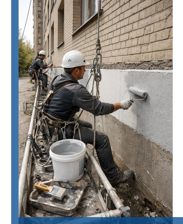 Окраска цоколя здания в Борзе профессионально и надежно