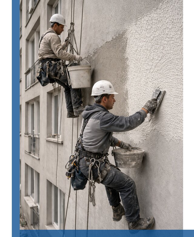 Нанесение декоративной штукатурки короед на фасад в Борзе