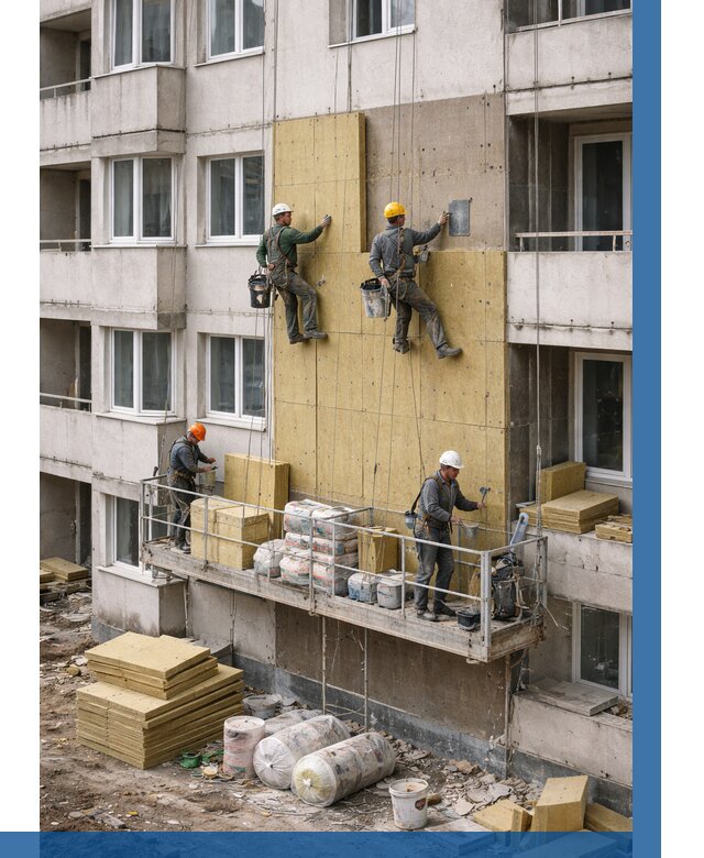 Утепление фасада минватой в Борзе от 1545 р. | ВЫСОТНИК-Бря