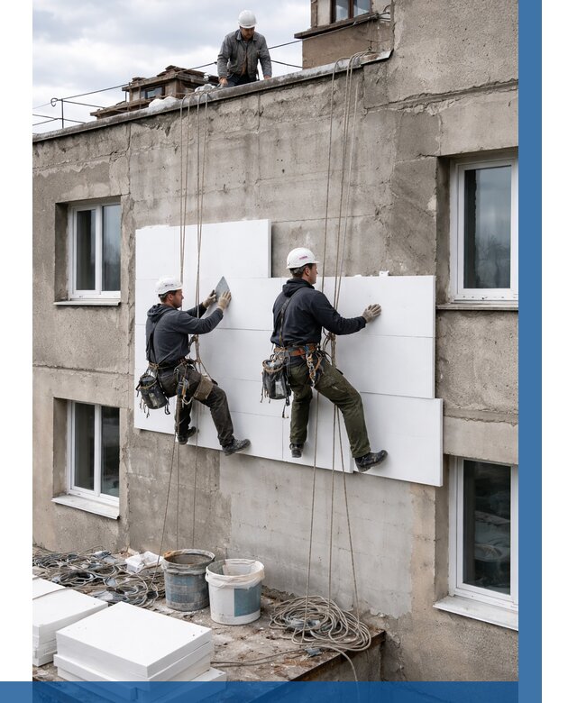 Утепление фасада пенополистиролом в Борзе от 1854 р. | ВЫСОТНИК-Бря