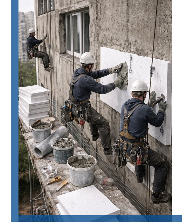 Утепление фасада пенополистиролом в Борзе под ключ