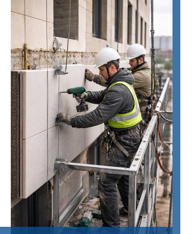 Монтаж фасадных термопанелей в Борзе от 1545 р. | ВЫСОТНИК-Бря