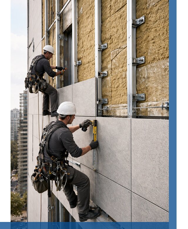 Монтаж вентилируемого фасада в Борзе от 3605 р. | ВЫСОТНИК-Бря