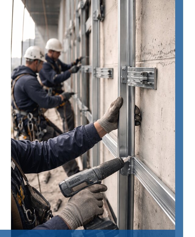 Монтаж подсистемы вентфасада в Борзе от 876 р. | ВЫСОТНИК-Бря