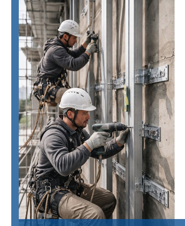 Монтаж и крепление подсистемы вентфасада в Борзе