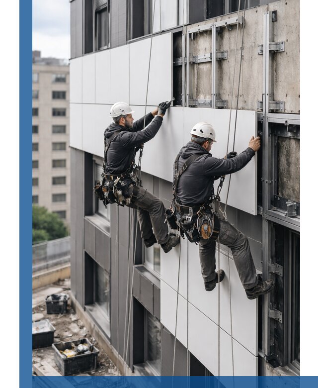 Монтаж композитных панелей фасада в Борзе под ключ