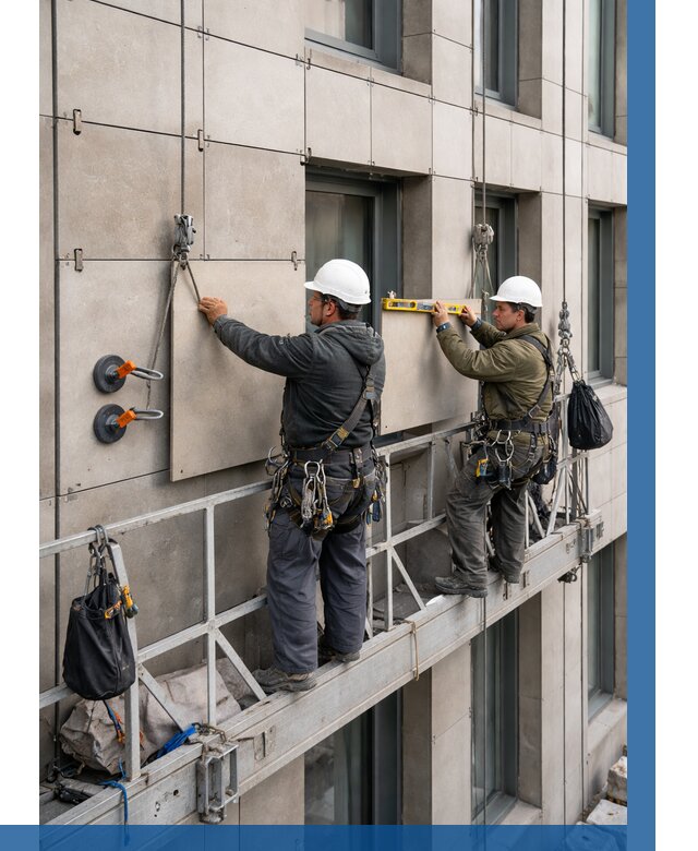 Монтаж керамогранита на фасад в Борзе от 2575 р. | ВЫСОТНИК-Бря