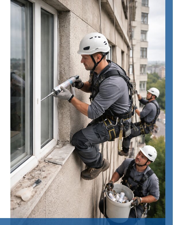 Герметизация оконных швов снаружи в Борзе от 1545 р. | ВЫСОТНИК-Бря