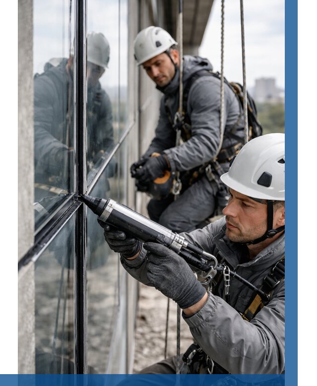 Герметизация витражных швов в Борзе от 670 р. | ВЫСОТНИК-Бря