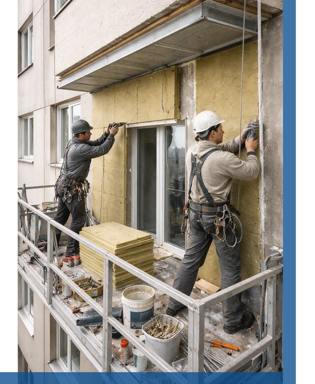 Утепление балкона снаружи в Борзе от 1648 р. под ключ ВЫСОТНИК-Бря