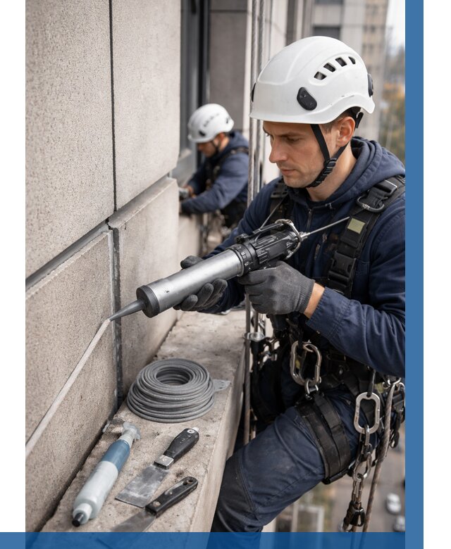 Герметизация деформационных швов фасада в Борзе от 721 | ВЫСОТНИК-Бря