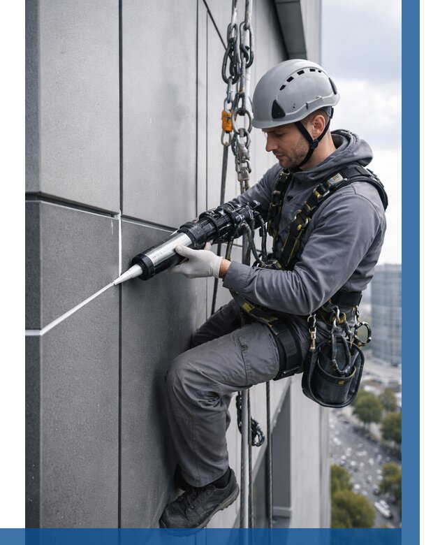 Герметизация стыков фасадных панелей в Борзе от 6696 р.| ВЫСОТНИК-Бря