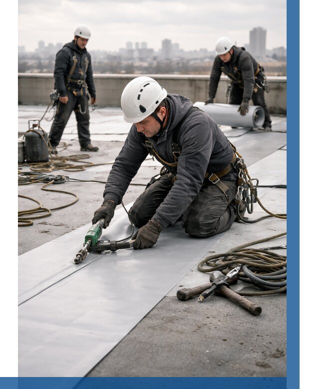 Ремонт мембранной кровли в Борзе от 1854 р./м2 | ВЫСОТНИК-Бря