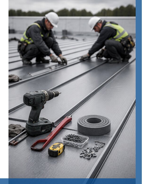 Монтаж фальцевой кровли в Борзе от 1854 р. | ВЫСОТНИК-Бря