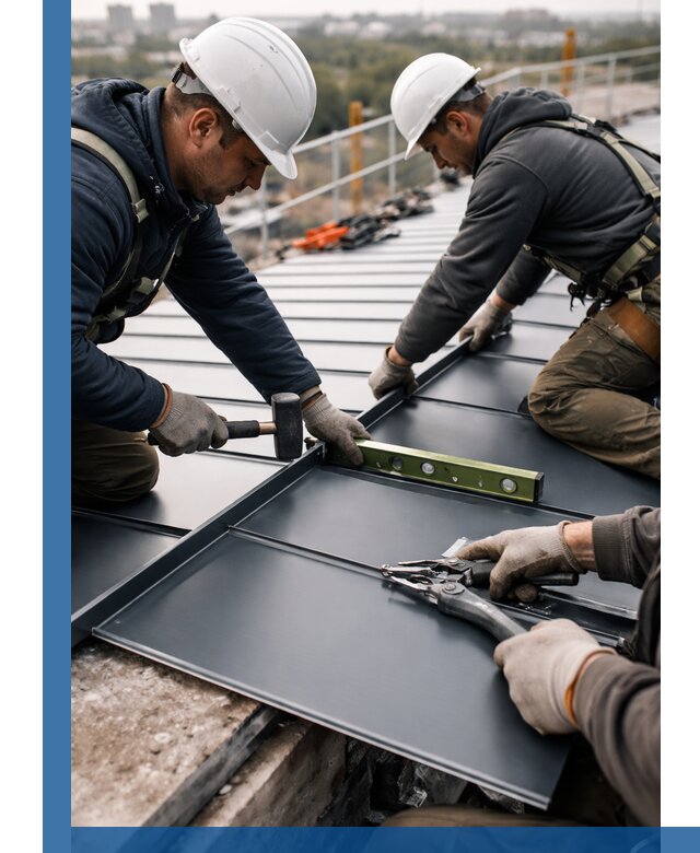 Монтаж фальцевой кровли в Борзе для промышленных зданий