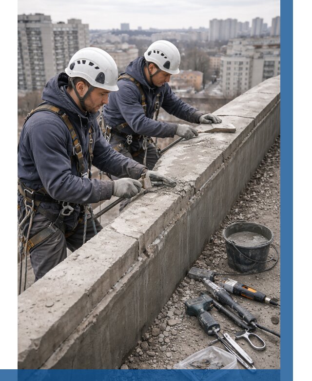 Ремонт парапета на кровле в Борзе от 1545 р. | ВЫСОТНИК-Бря