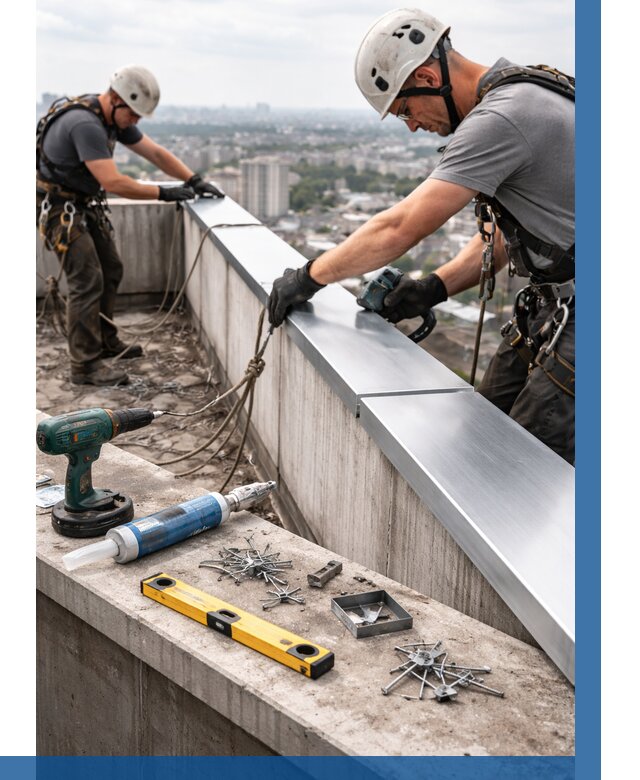 Монтаж парапетных крышек в Борзе от 824 р. | ВЫСОТНИК-Бря