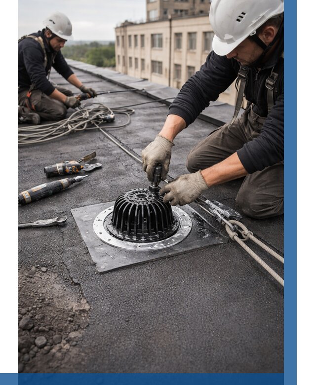 Установка водосточных воронок в Борзе цена от 3605 р. | ВЫСОТНИК-Бря