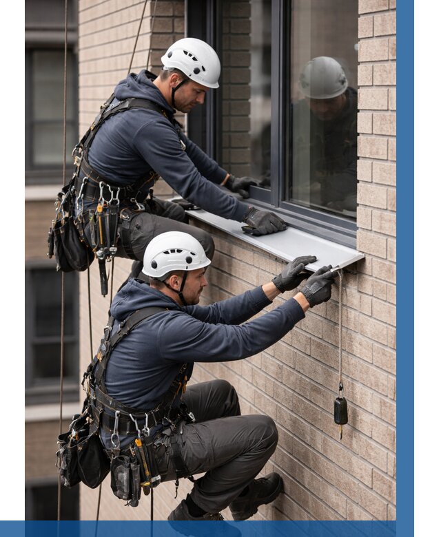 Монтаж оконных отливов под ключ в Борзе от 3605 р. | ВЫСОТНИК-Бря