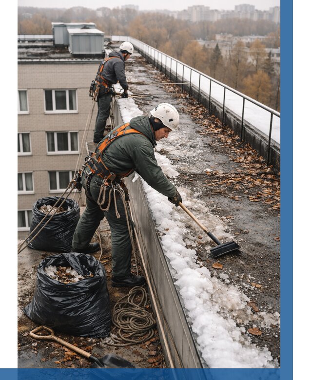 Очистка кровли по периметру в Борзе от 567 р. | ВЫСОТНИК-Бря