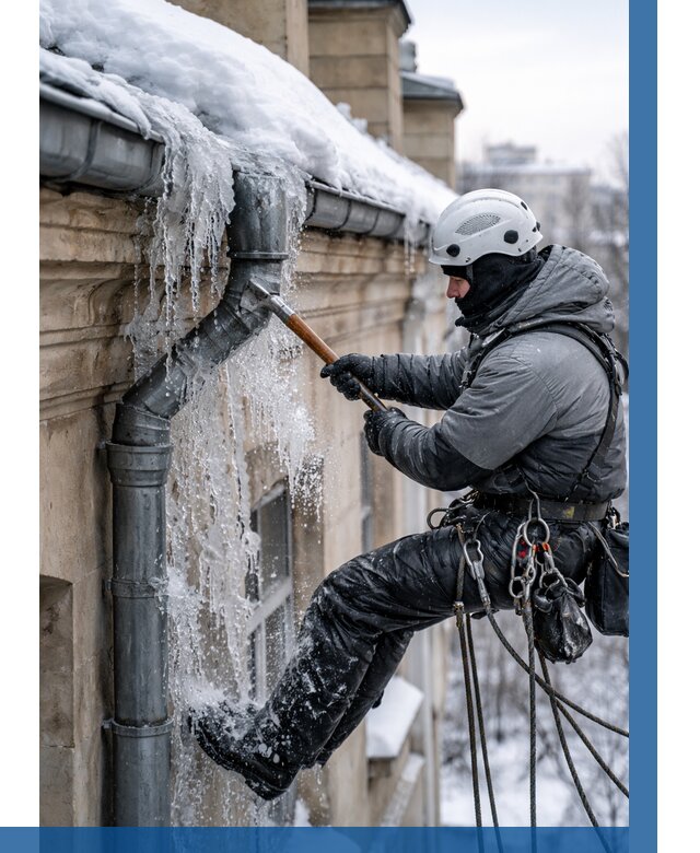 Очистка водостоков от льда в Борзе от 3605 р. | ВЫСОТНИК-Бря