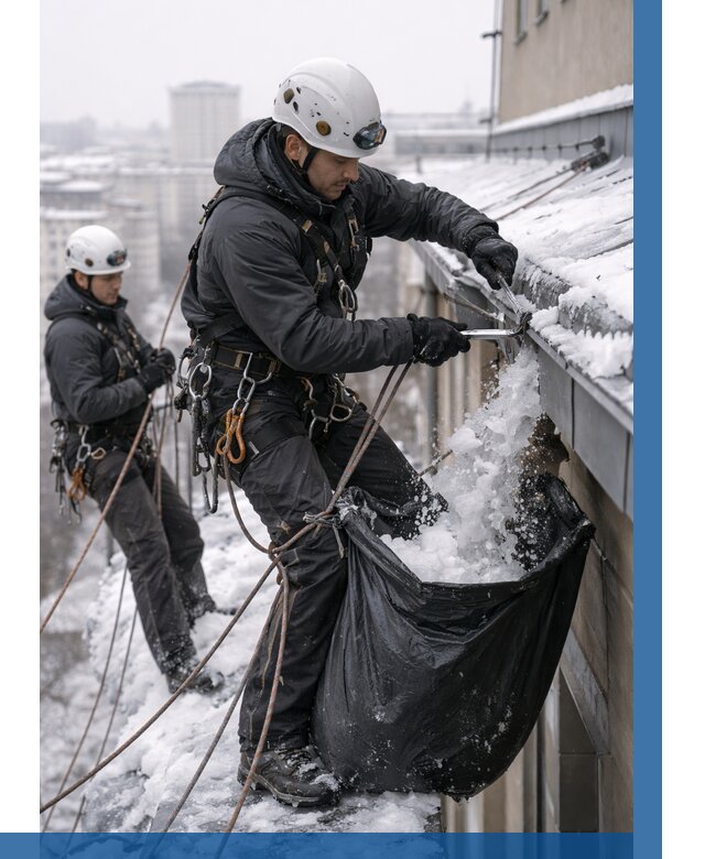 Аварийная очистка крыши в Борзе под ключ от 309 р. | ВЫСОТНИК-Бря