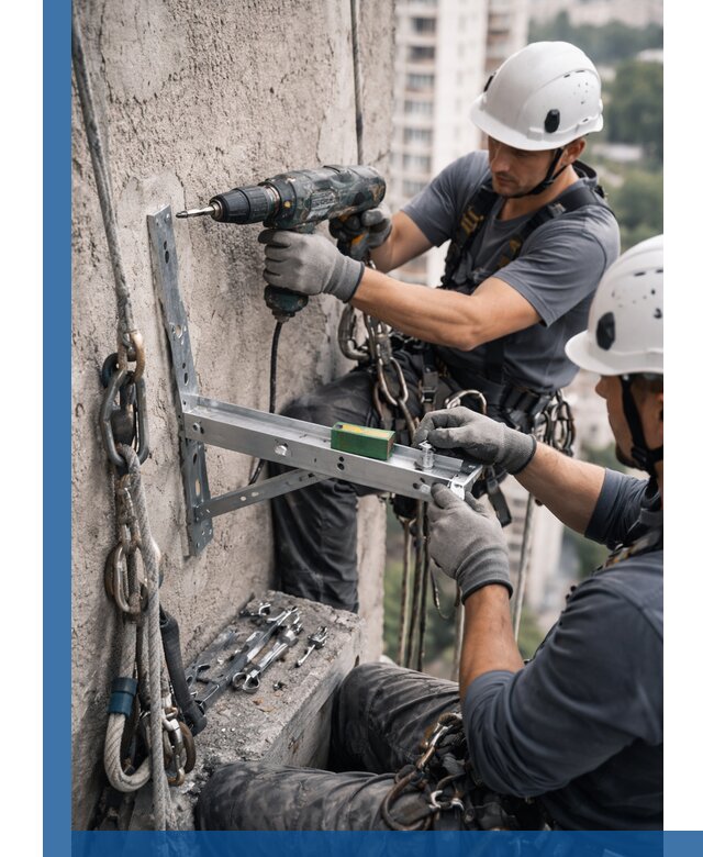 Установка кронштейнов кондиционера и крепежа в Борзе