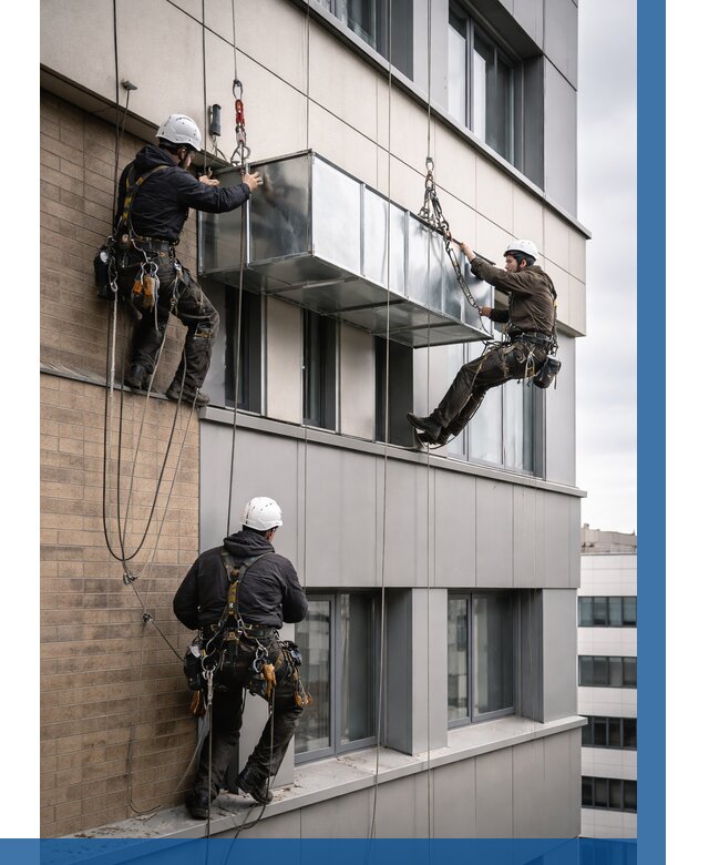 Монтаж воздуховодов на фасаде в Борзе от 1545 р. | ВЫСОТНИК-Бря