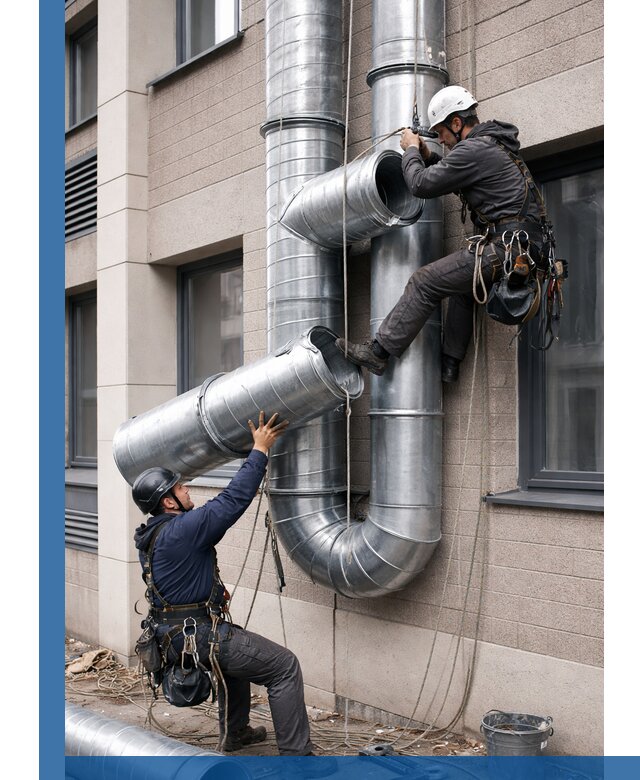 Монтаж фасадных воздуховодов в Борзе с герметизацией и крепежом
