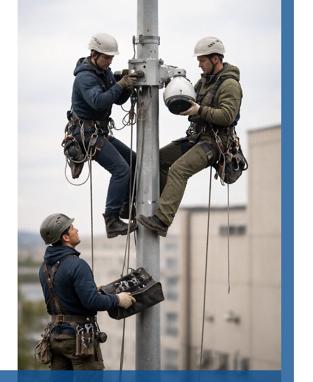 Установка видеокамер на мачте в Борзе от 8756 р. | ВЫСОТНИК-Бря