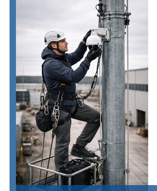 Профессиональная установка видеокамер на мачте в Борзе