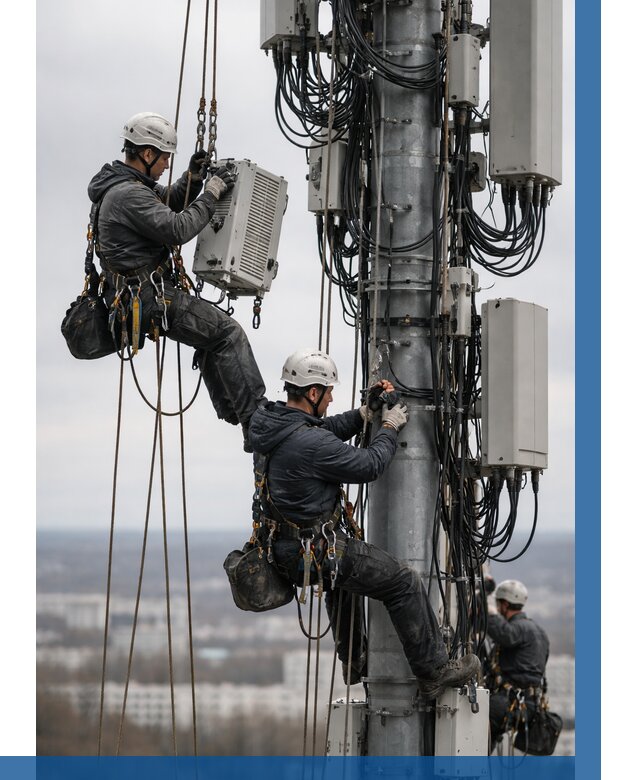 Монтаж оборудования связи на мачте в Борзе от 7726 р. | ВЫСОТНИК-Бря