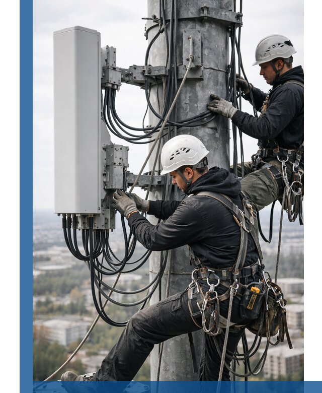 Монтаж оборудования связи на мачте в Борзе с пусконаладкой