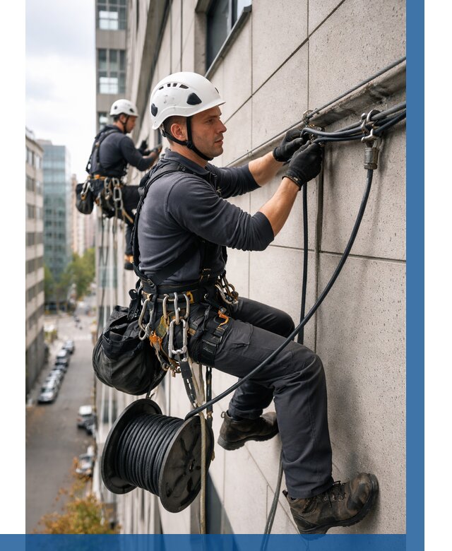 Прокладка кабеля по фасаду в Борзе от 361 р. | ВЫСОТНИК-Бря