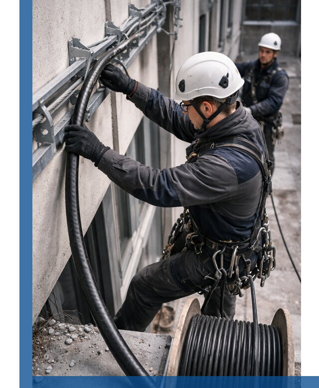 Протяжка кабеля питания на высоте в Борзе с гарантией безопасности и качества