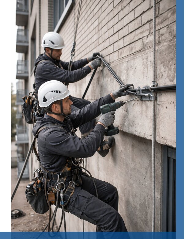 Крепление кабеля на фасаде в Борзе от 361 р. | ВЫСОТНИК-Бря