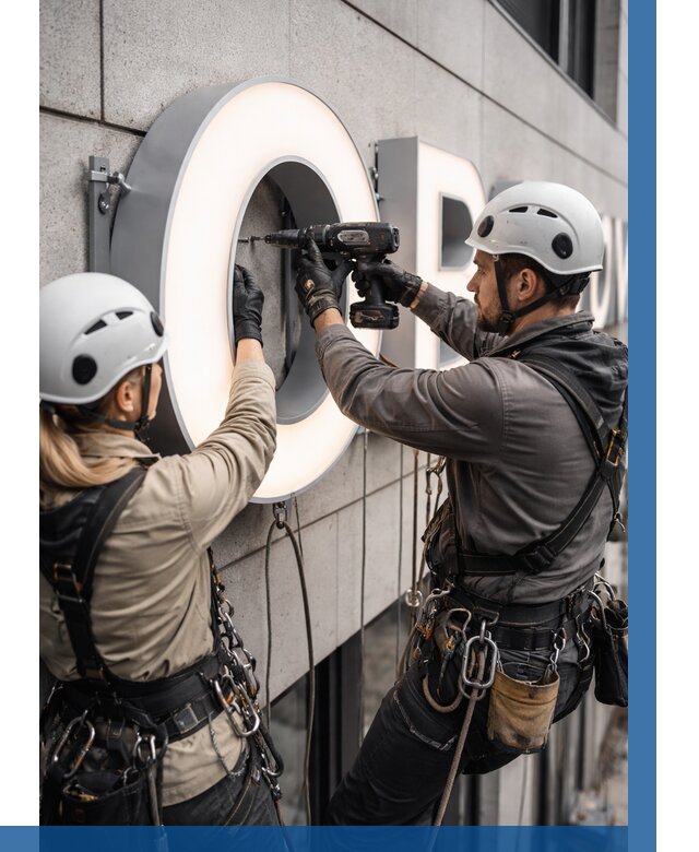 Монтаж световых букв в Борзе от 3090 р. под ключ ВЫСОТНИК-Бря