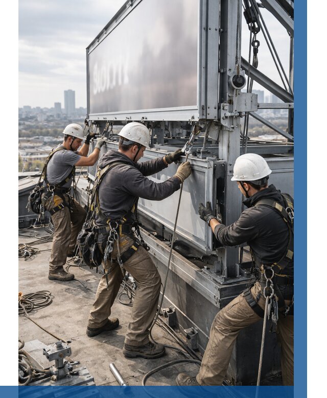 Монтаж крышной рекламной конструкции в Борзе от 61806 р.|ВЫСОТНИК-Бря